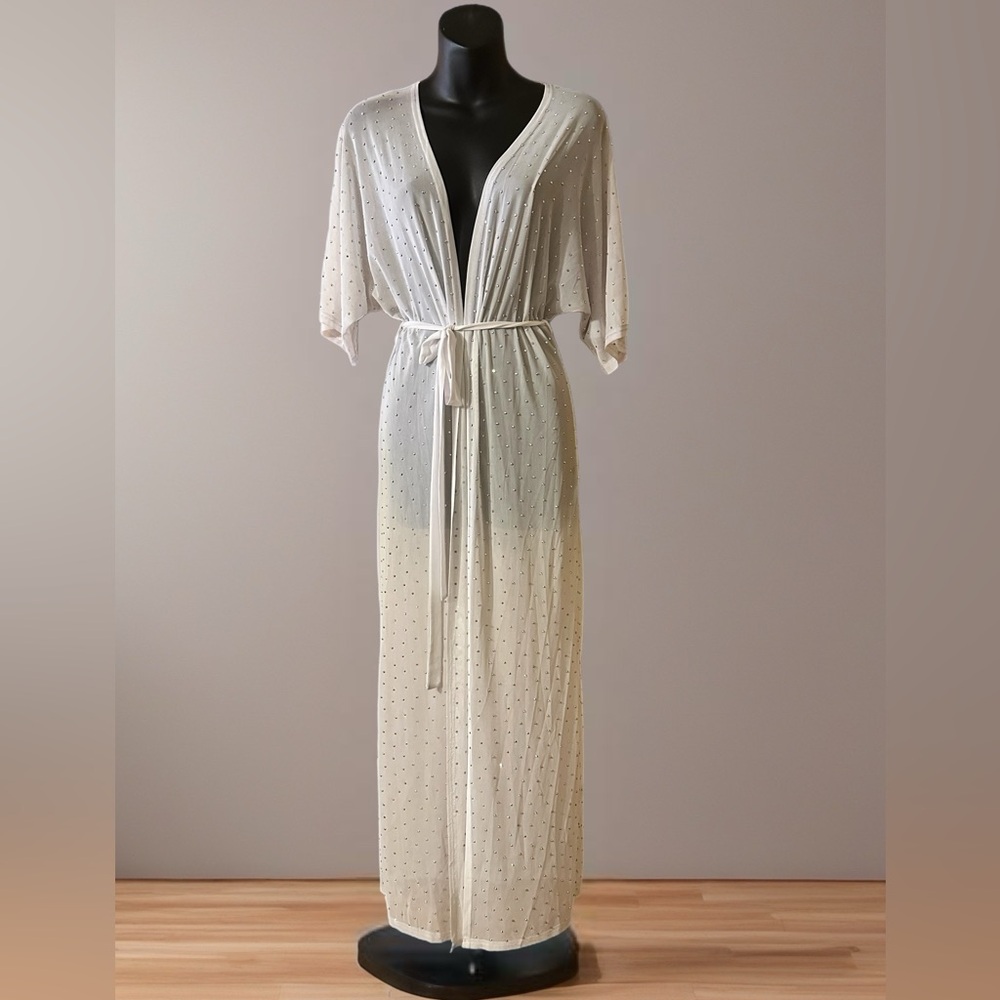 ✨Hot & Delicious Sheer Long Cardigan Duster w/ Silver Stud Embellishments NWT